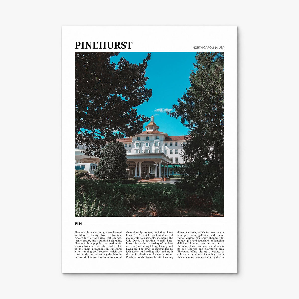 Pinehurst Travel Poster, print only (unframed)