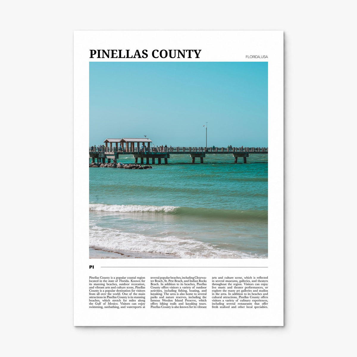 Pinellas County Travel Poster, print only (unframed)