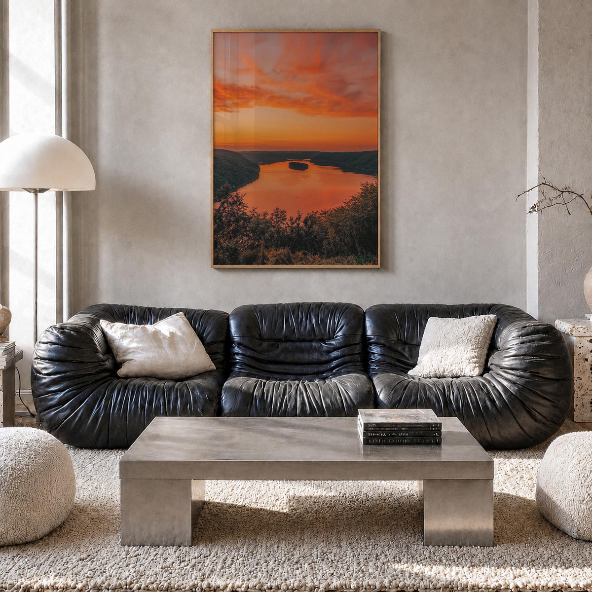 Pinnacle Overlook colorful photo poster of Kentucky, USA – vertical wall art in natural wood frame, hanging on wall