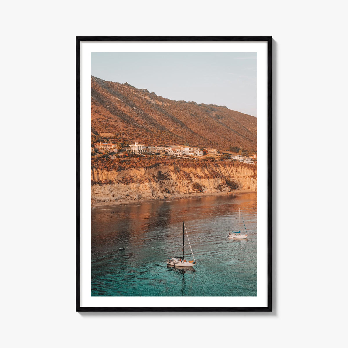 Pirates Cove Beach colorful photo poster of California, USA – vertical wall art, unframed print shown in interior mockup