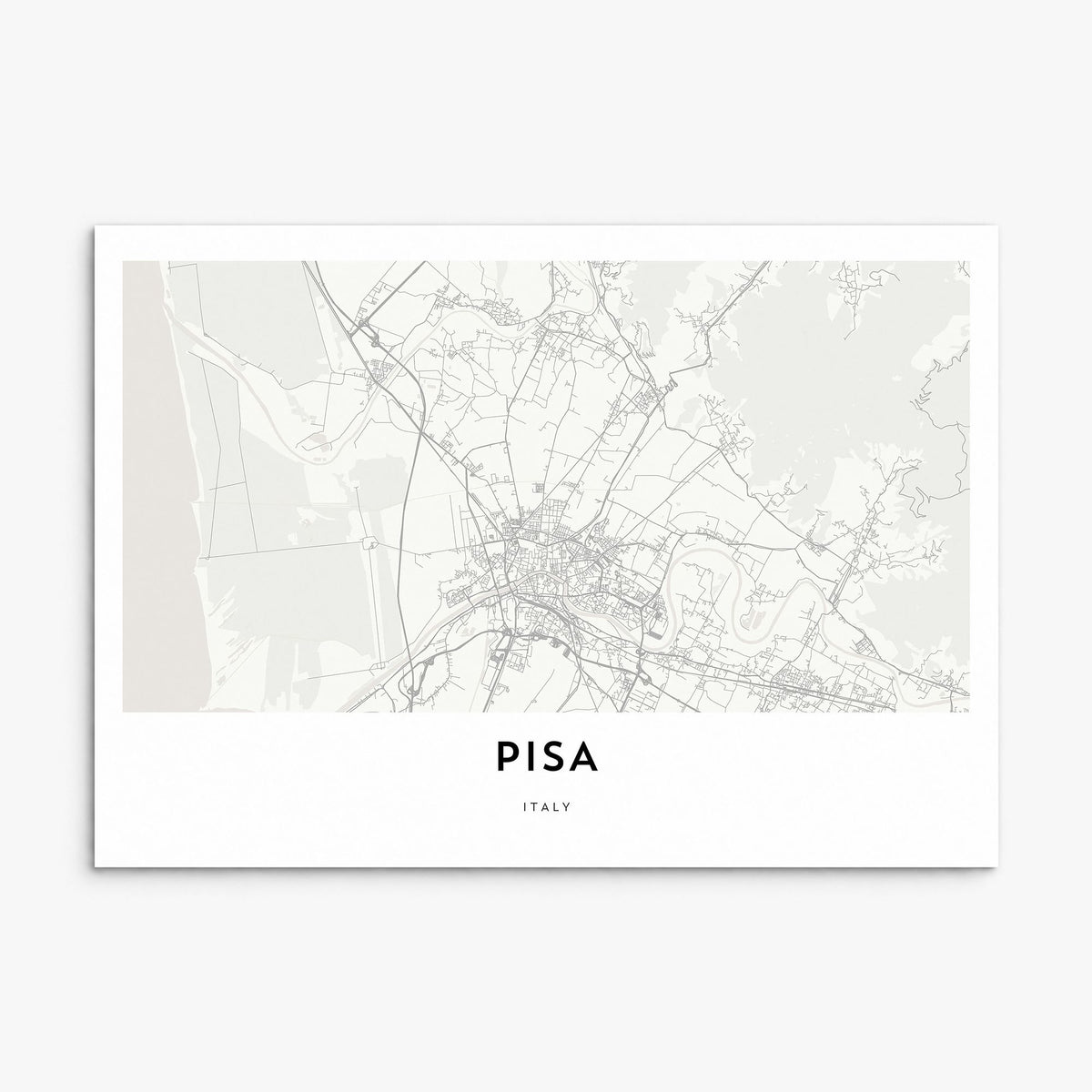 Pisa Map Poster, print only (unframed)