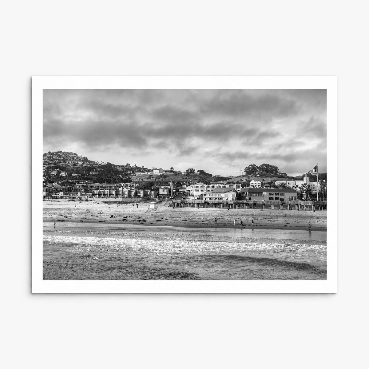 Pismo Beach Photo Poster, print only (unframed), white border