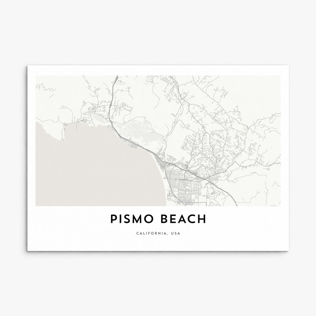 Pismo Beach Map Poster, print only (unframed)