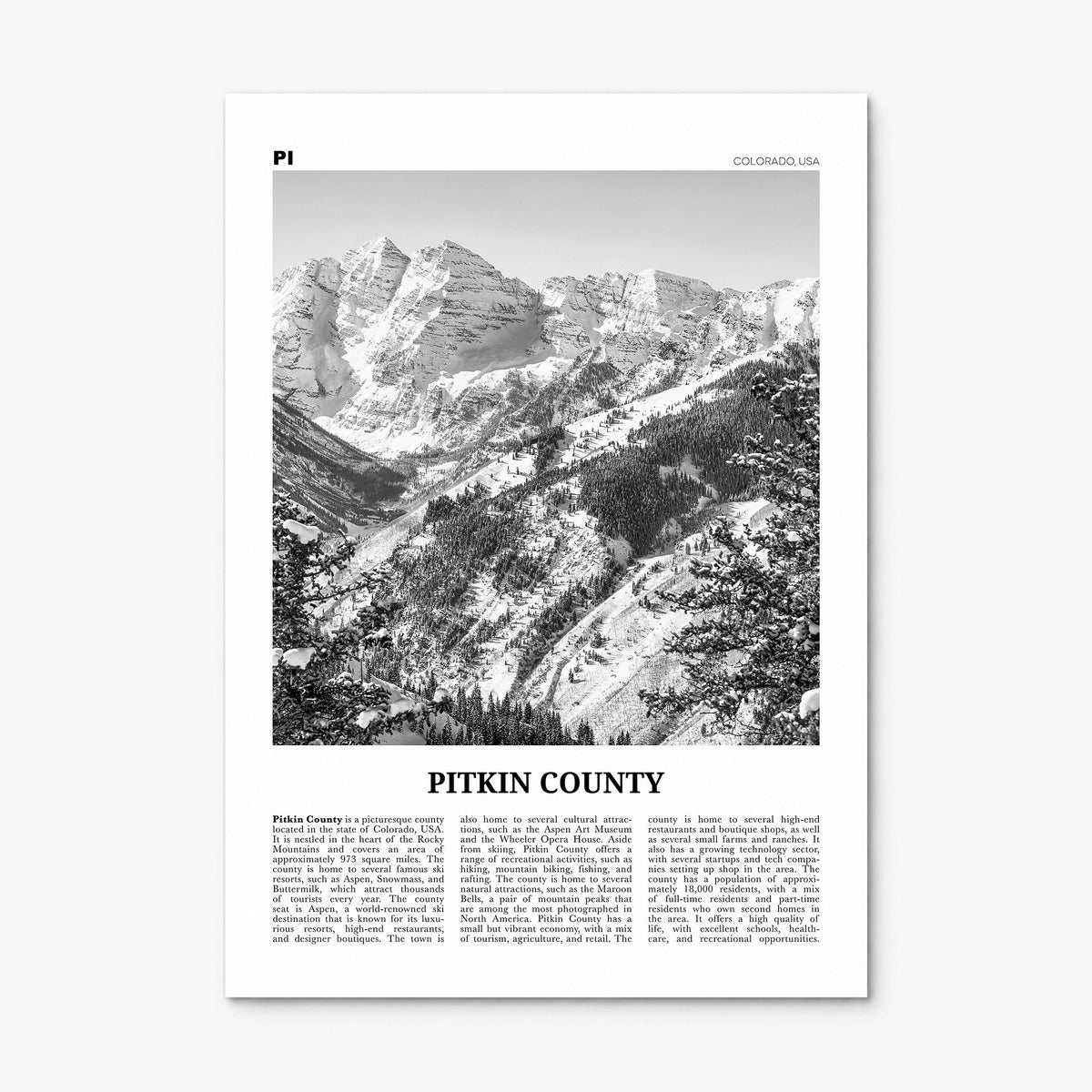 Pitkin County Newspaper Poster, print only (unframed)