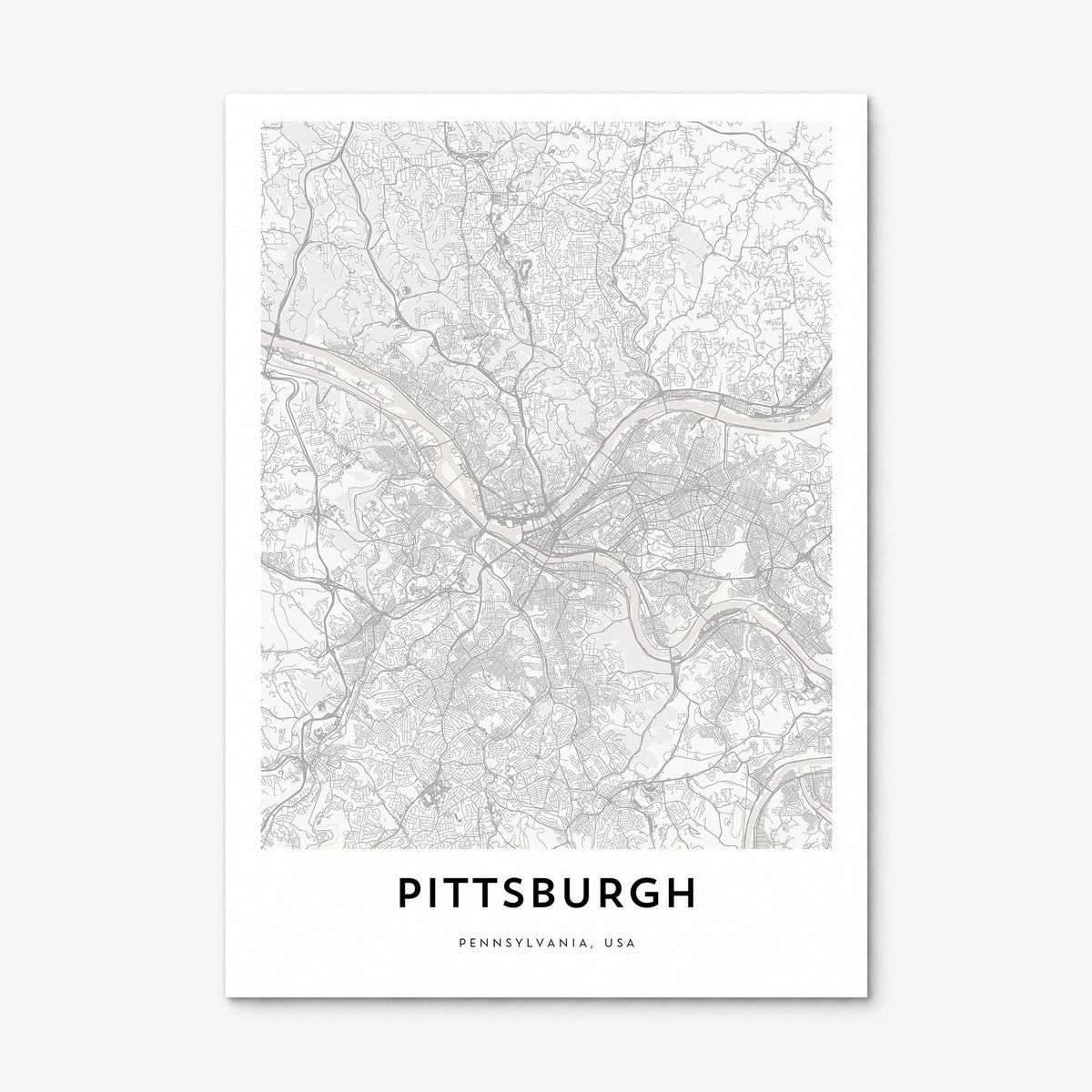 Pittsburgh Map Poster, print only (unframed)