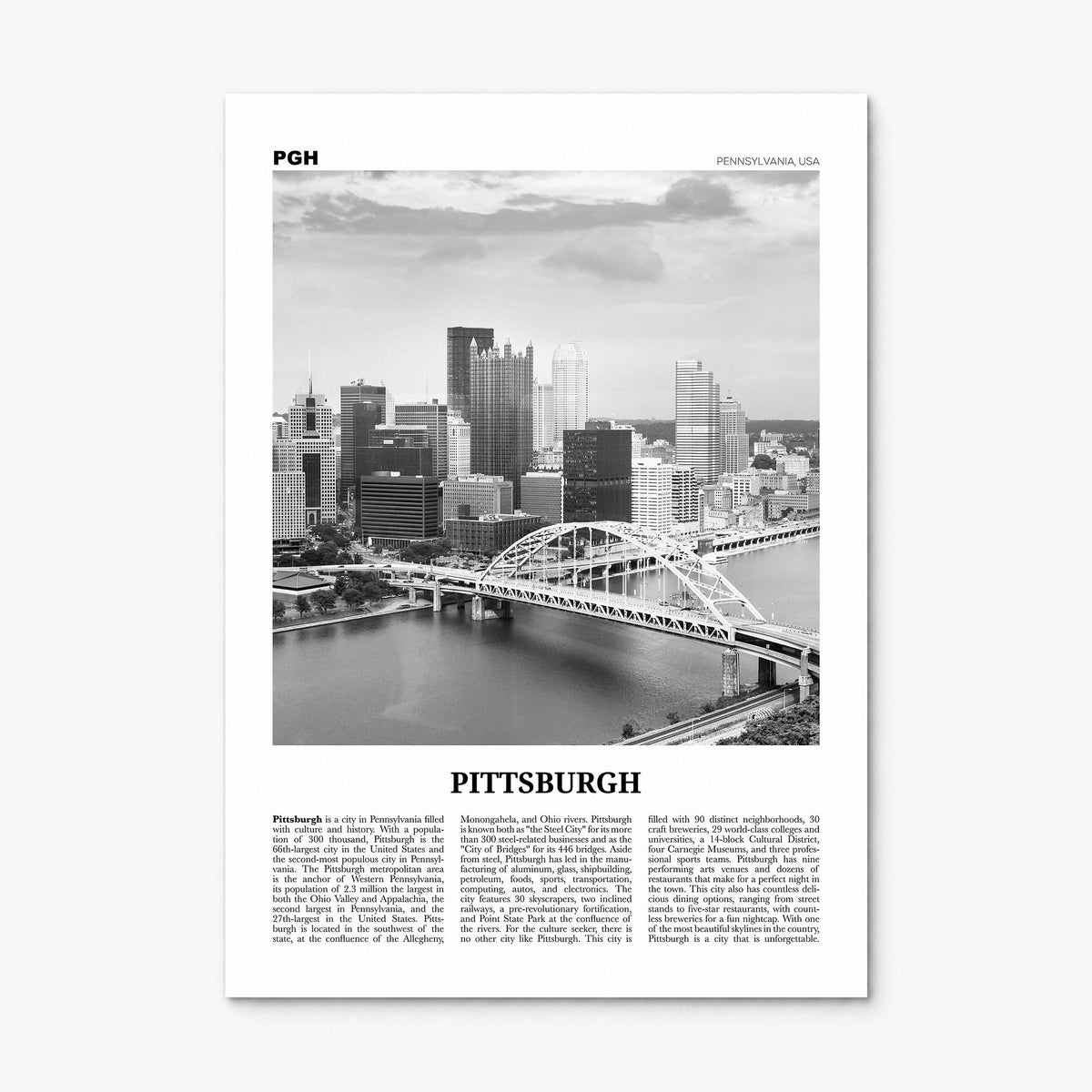 Pittsburgh Newspaper No 1 Poster, print only (unframed)