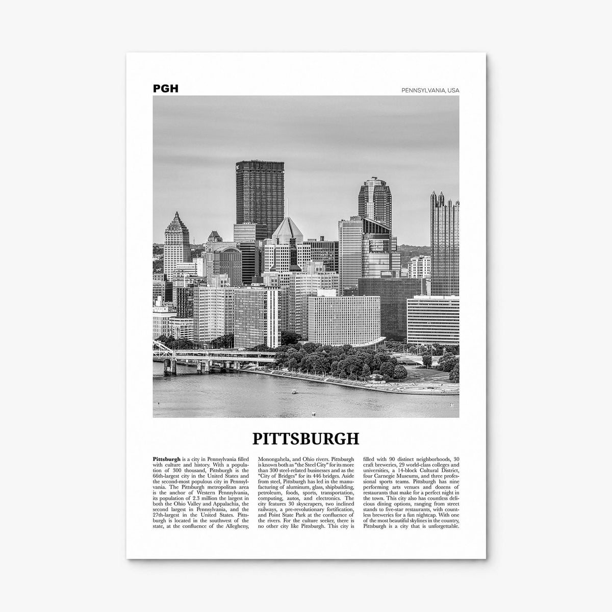 Pittsburgh Newspaper No 2 Poster, print only (unframed)