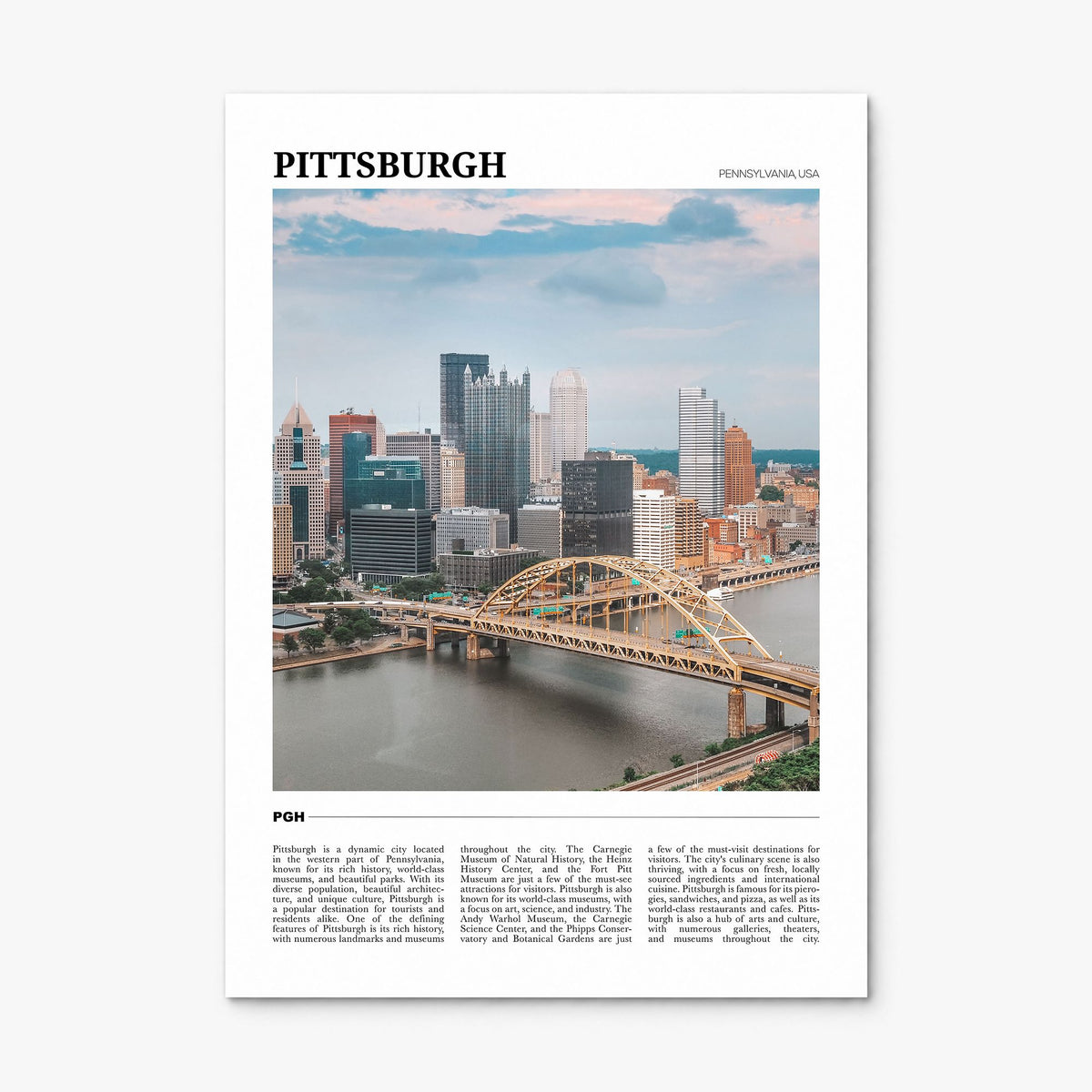 Pittsburgh Travel Poster, print only (unframed)