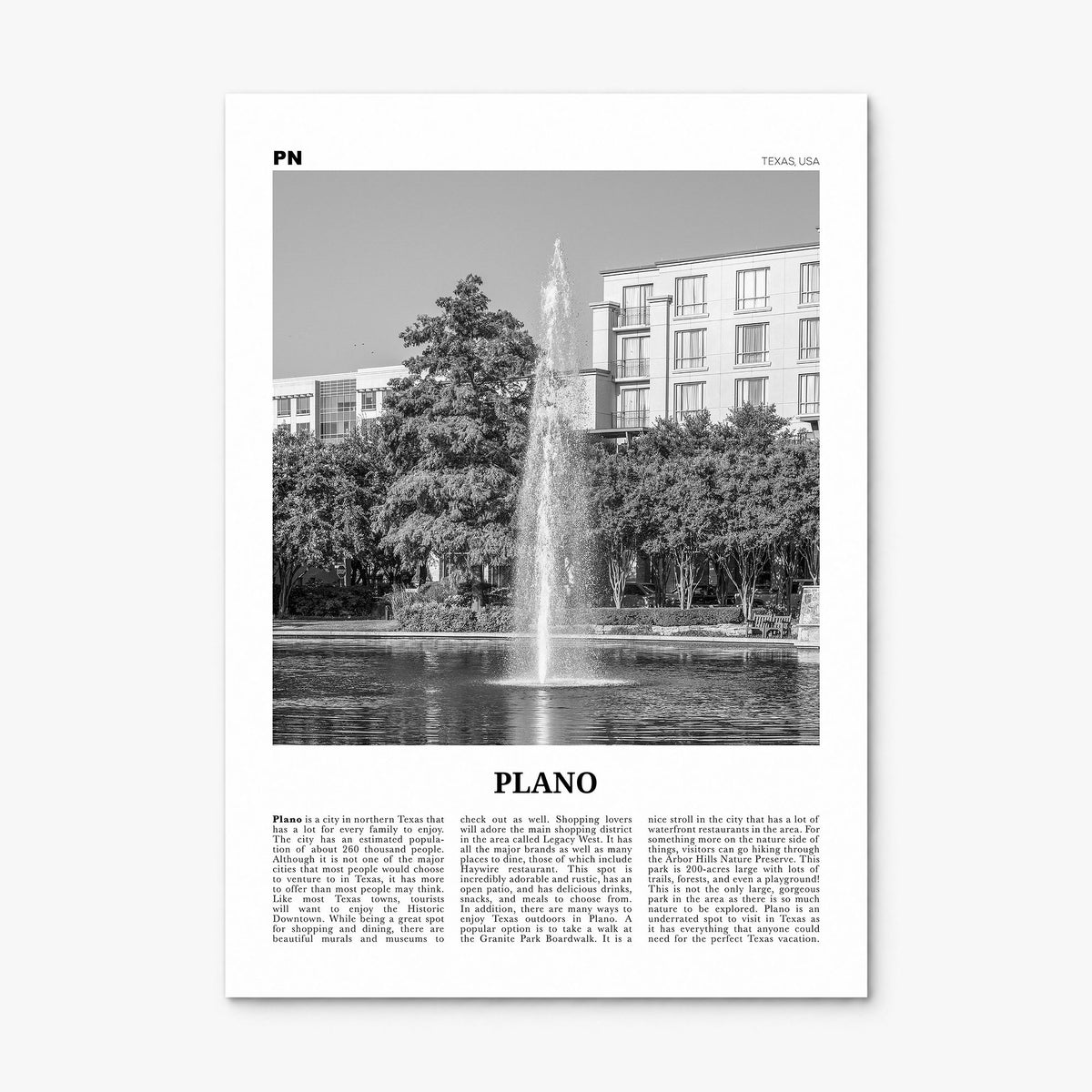 Plano Newspaper Poster, print only (unframed)
