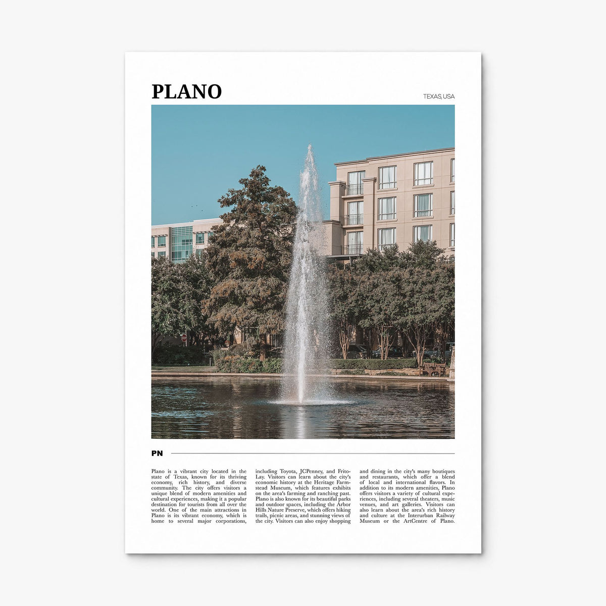 Plano Travel Poster, print only (unframed)