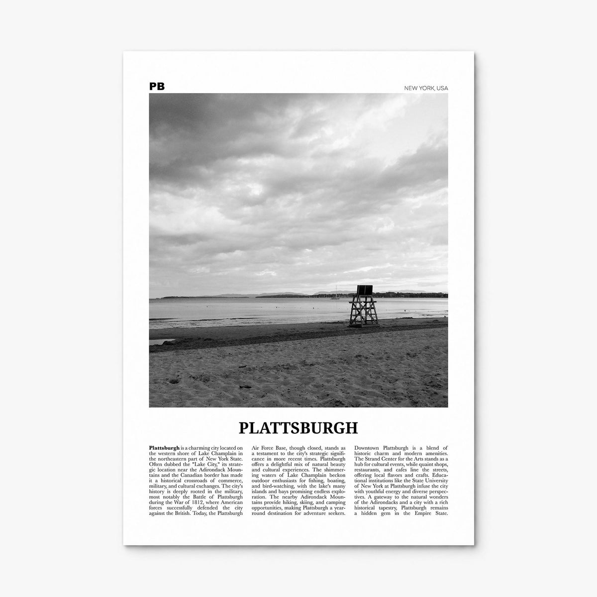 Plattsburgh Newspaper Poster, print only (unframed)