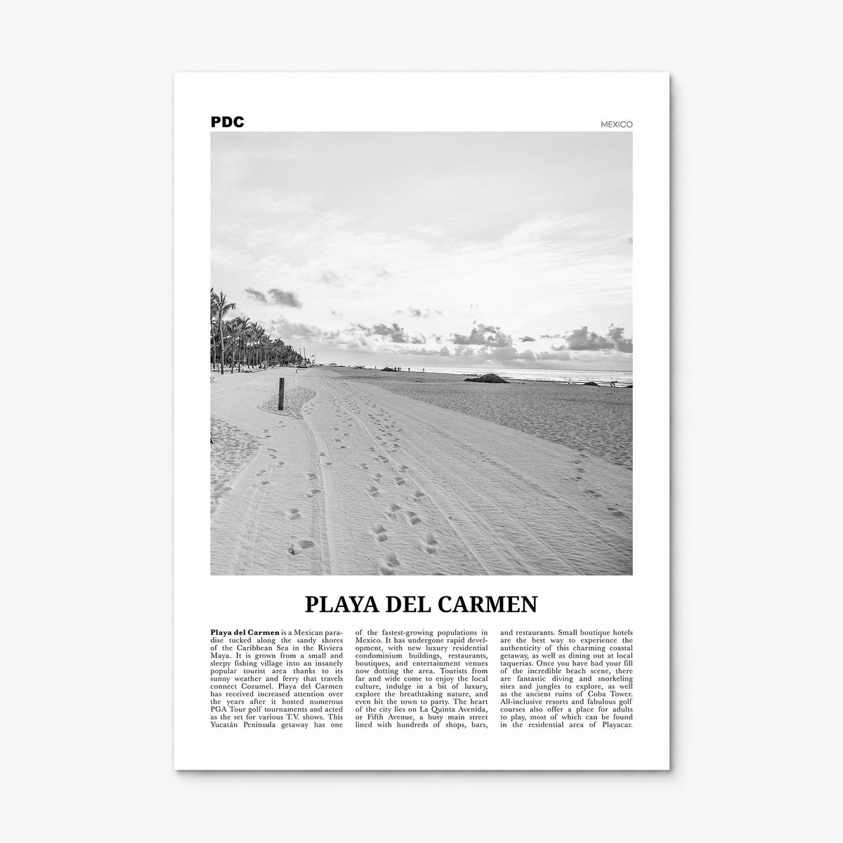 Playa del Carmen Newspaper Poster, print only (unframed)