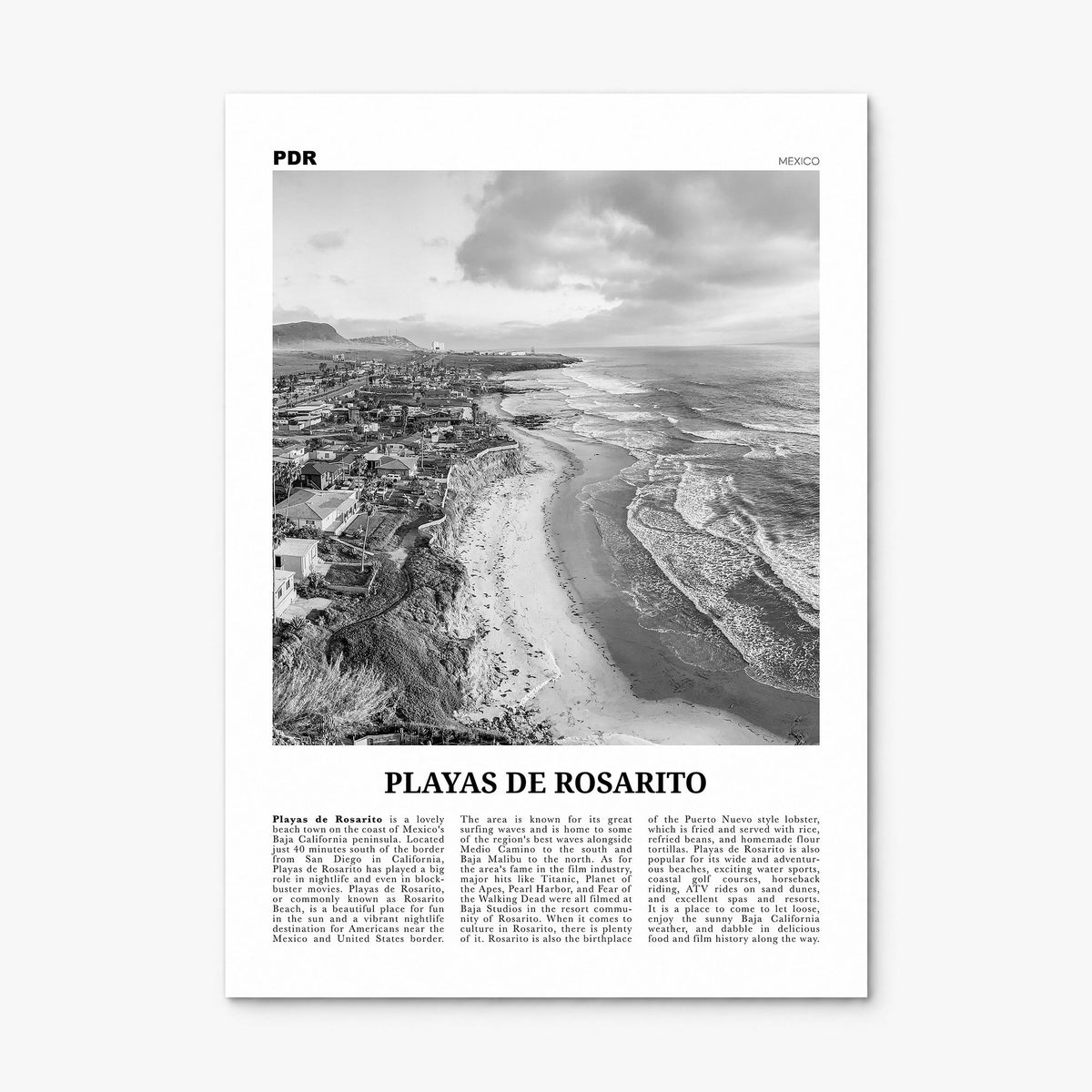 Playas de Rosarito Newspaper Poster, print only (unframed)