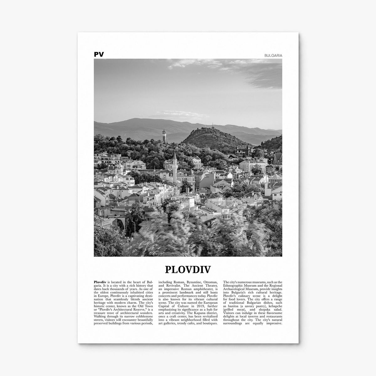 Plovdiv Newspaper Poster, print only (unframed)