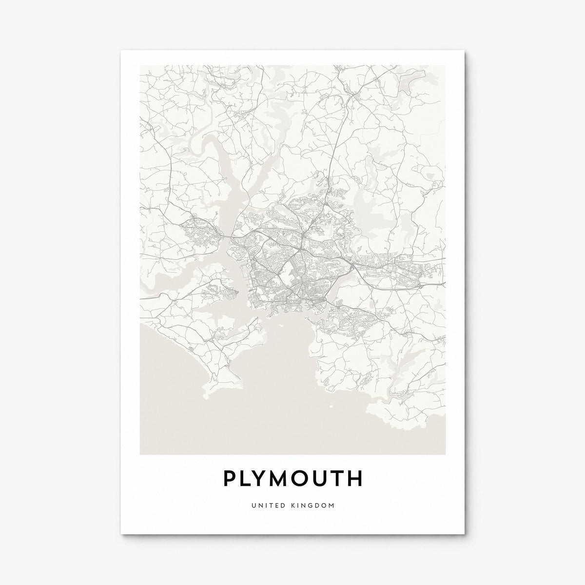 Plymouth Map Poster, print only (unframed)