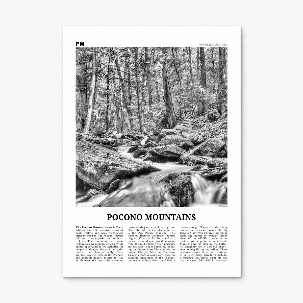 Pocono Mountains Newspaper Poster, print only (unframed)