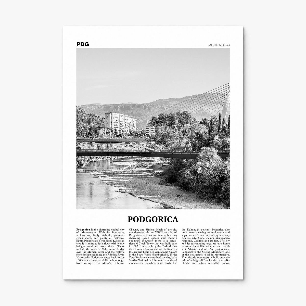 Podgorica Newspaper Poster, print only (unframed)