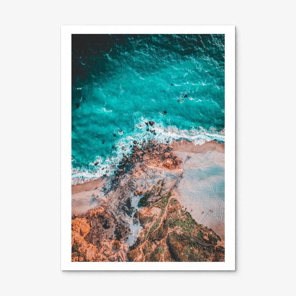 Point Dume Photo Poster, print only (unframed), white border