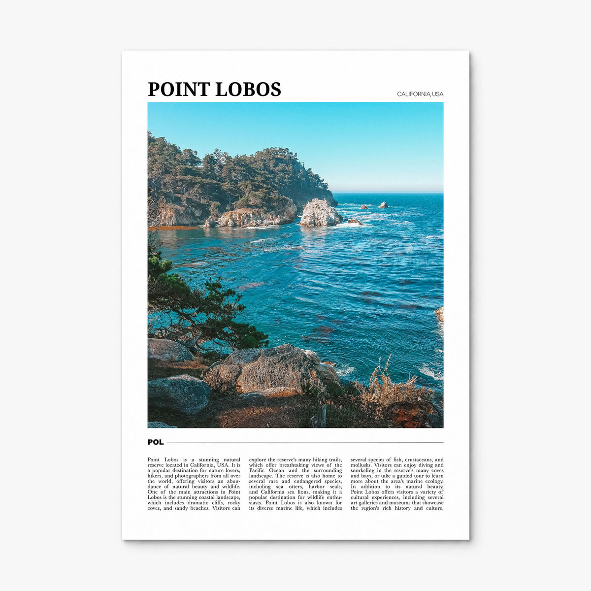 Point Lobos Travel Poster, print only (unframed)