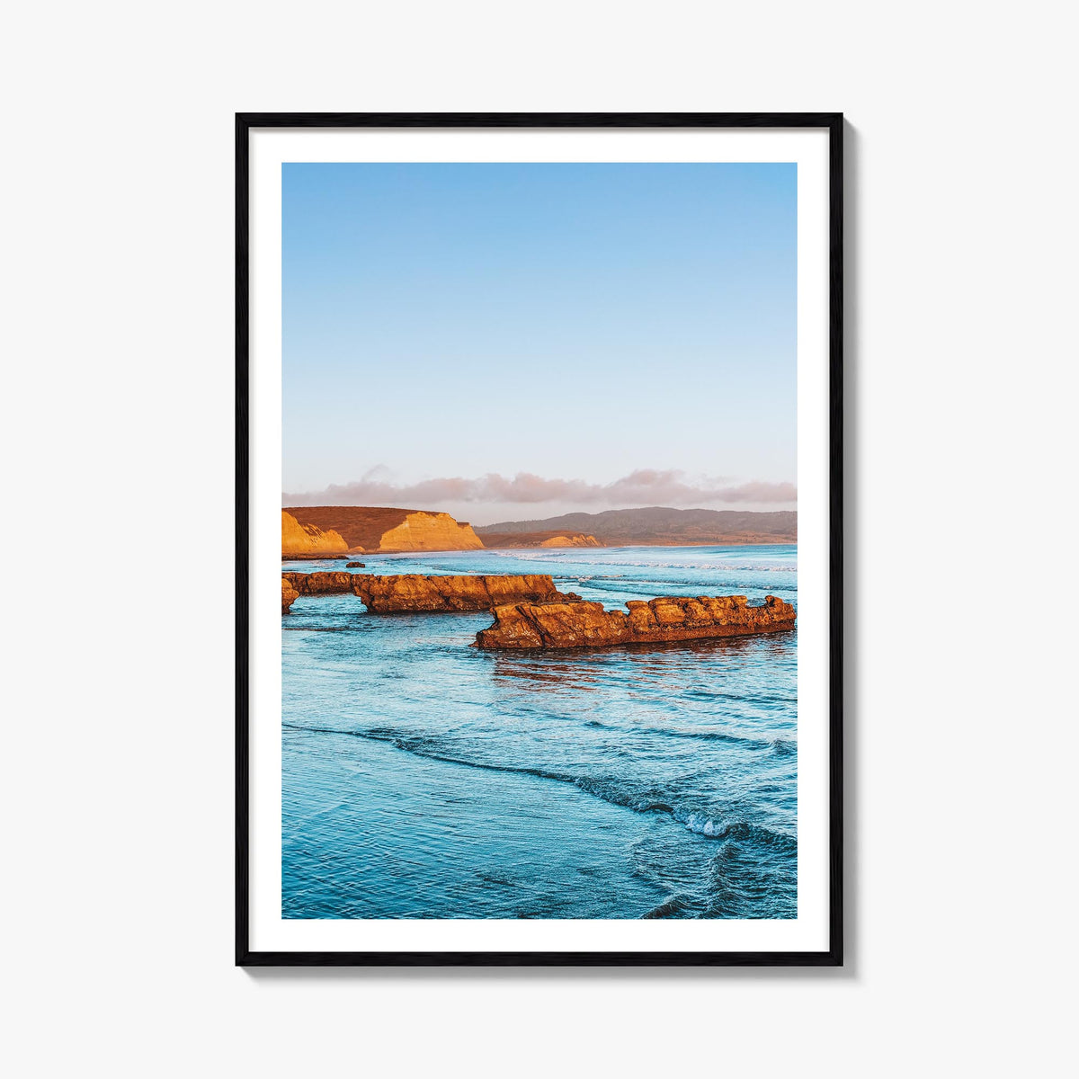 Point Reyes no. 2 colorful photo poster of California, USA – vertical wall art, unframed print shown in interior mockup