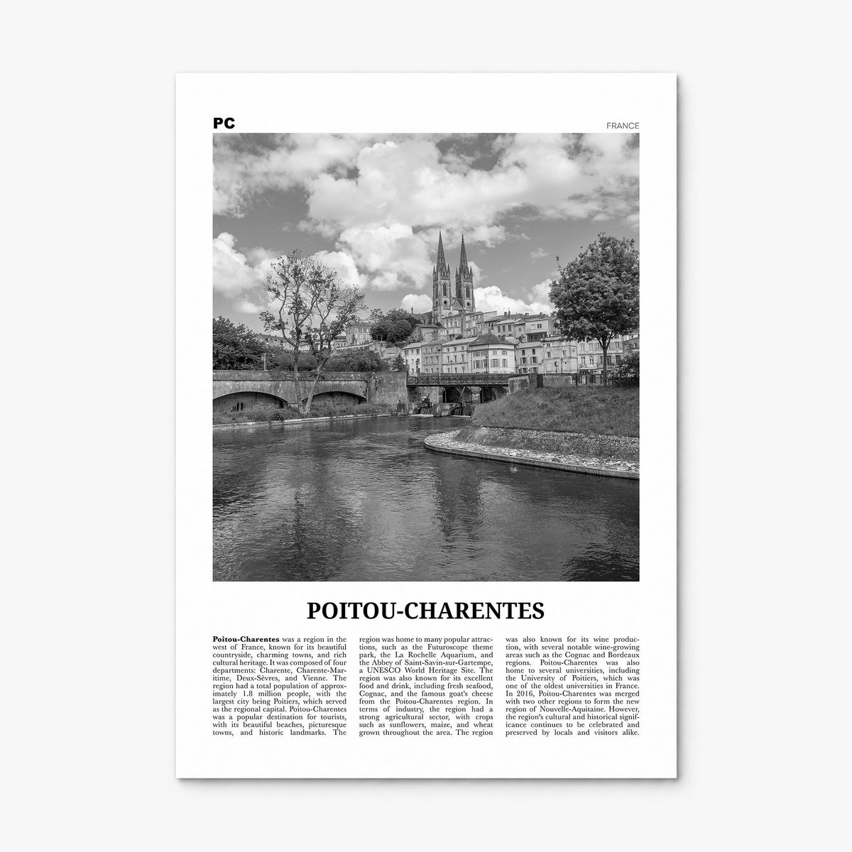 Poitou-Charentes Newspaper Poster, print only (unframed)
