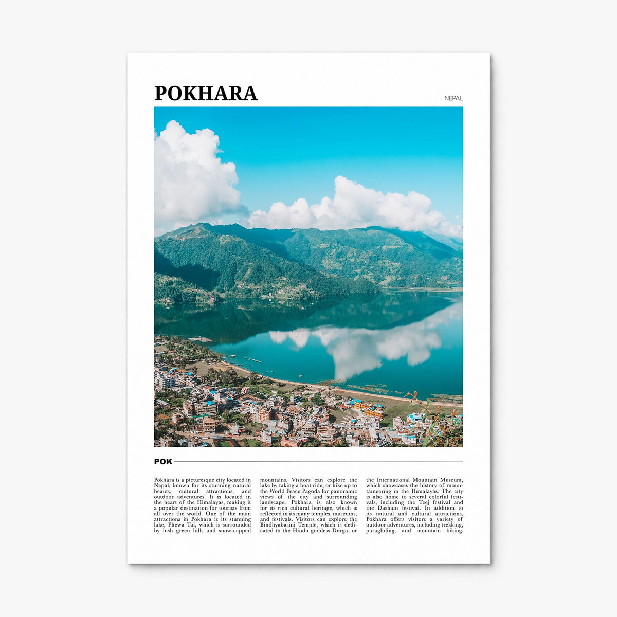 Pokhara Travel Poster, print only (unframed)