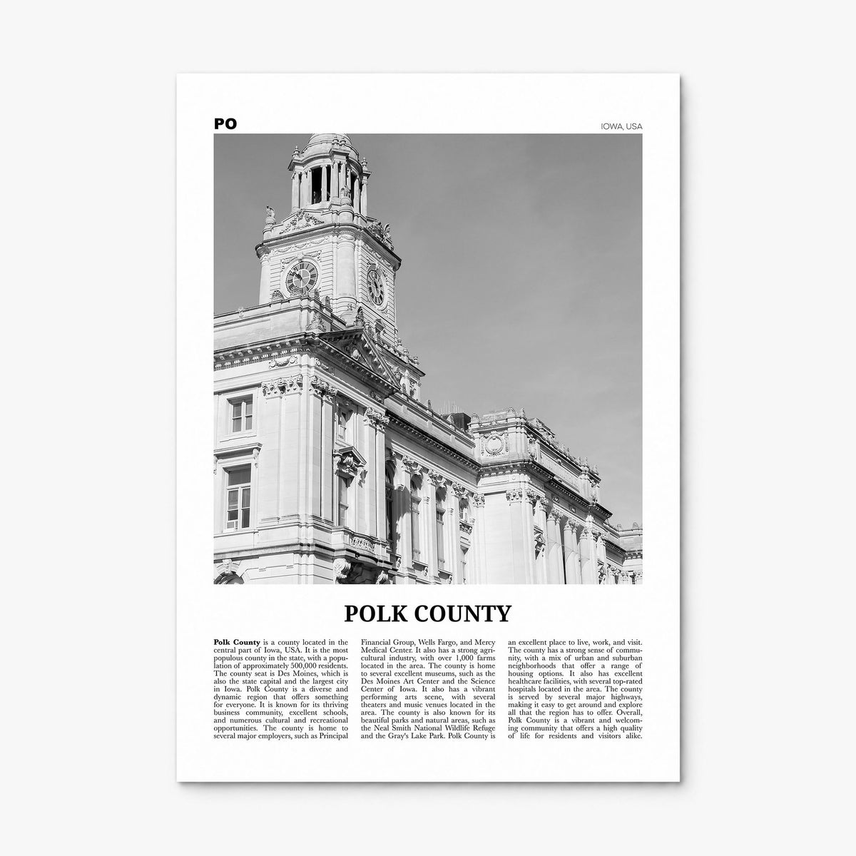 Polk County Newspaper Poster, print only (unframed)