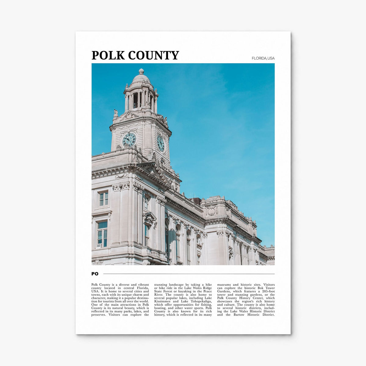 Polk County Travel Poster, print only (unframed)