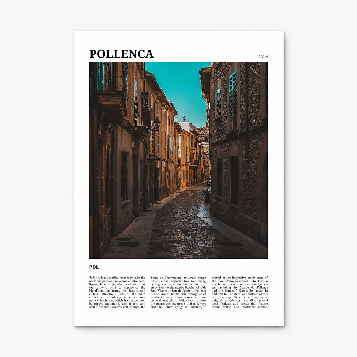 Pollença Travel Poster, print only (unframed)
