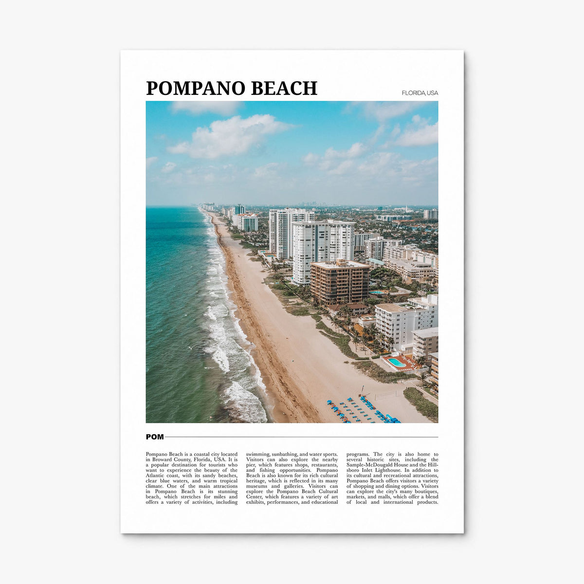 Pompano Beach Travel Poster, print only (unframed)