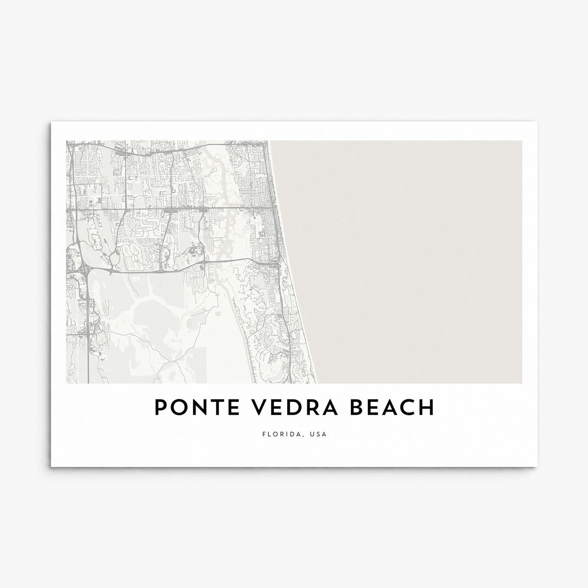 Ponte Vedra Beach Map Poster, print only (unframed)
