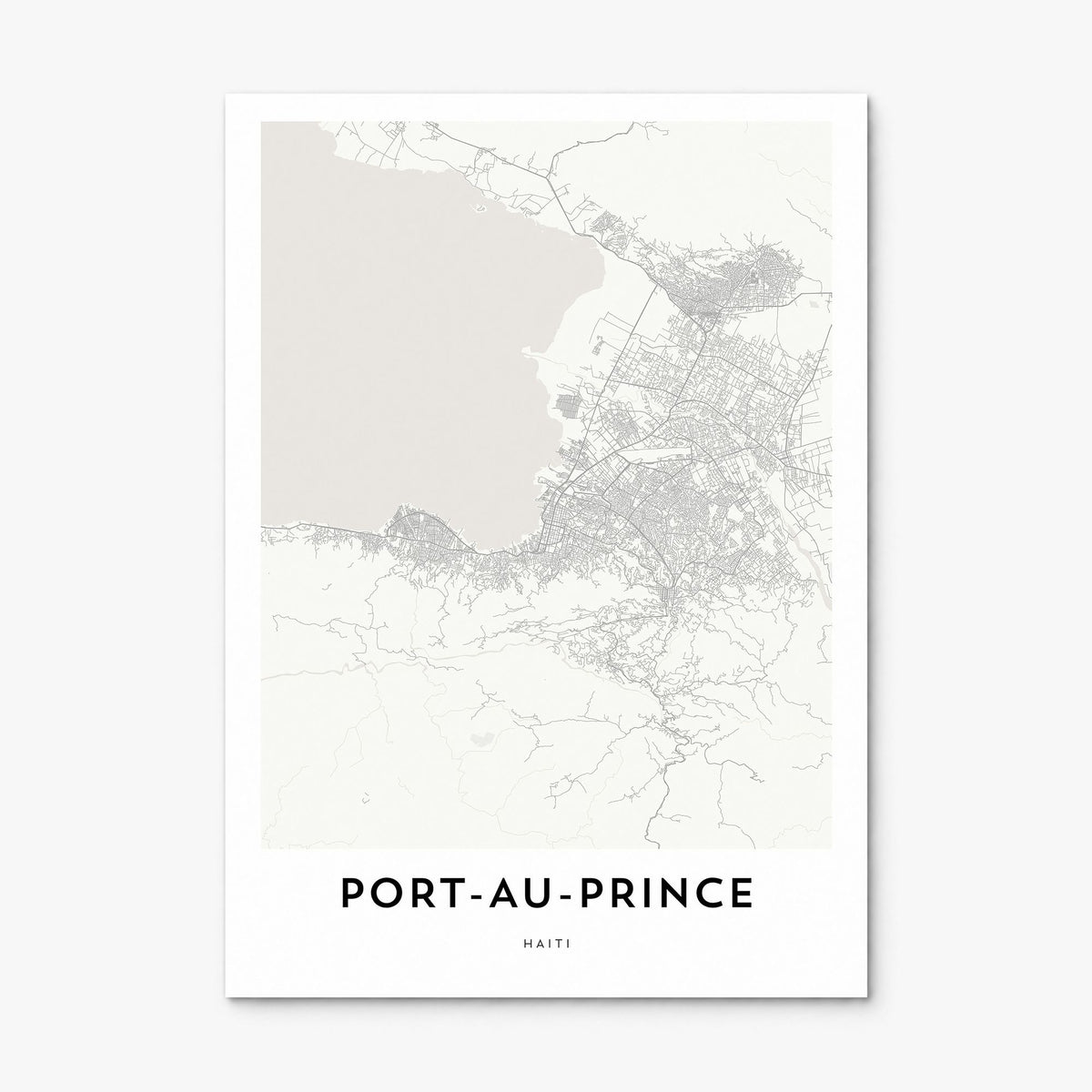 Port-au-Prince Map Poster, print only (unframed)