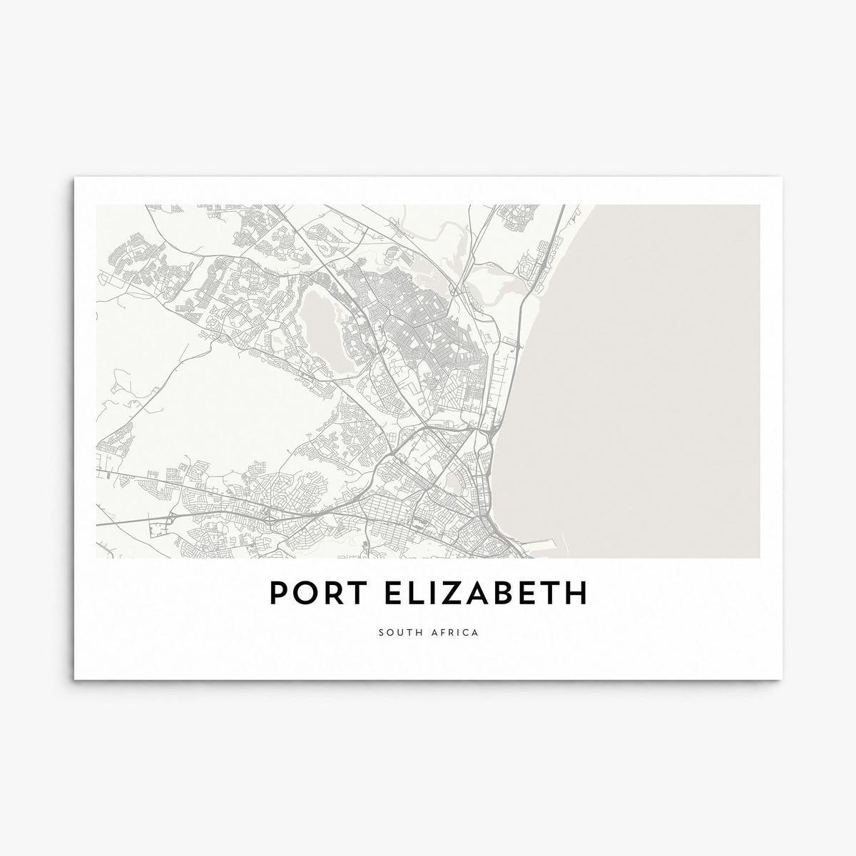 Port Elizabeth Map Poster, print only (unframed)