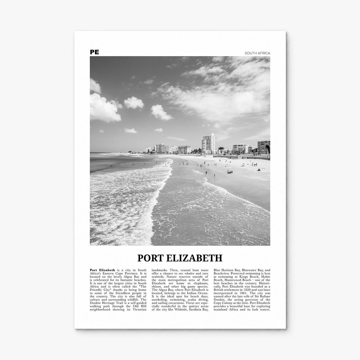 Port Elizabeth Newspaper Poster, print only (unframed)