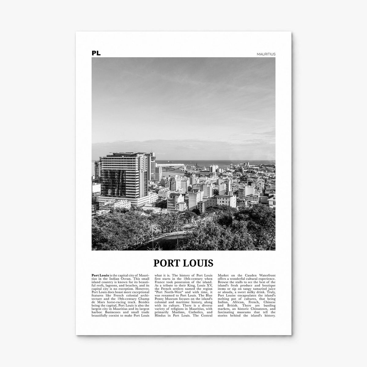 Port Louis Newspaper Poster, print only (unframed)
