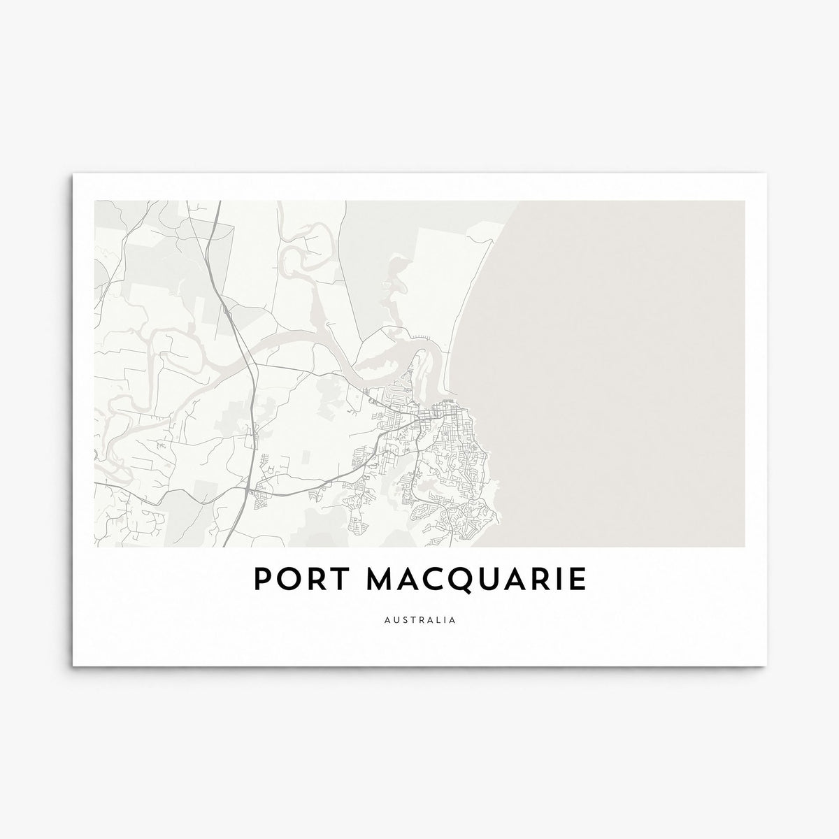 Port Macquarie Map Poster, print only (unframed)
