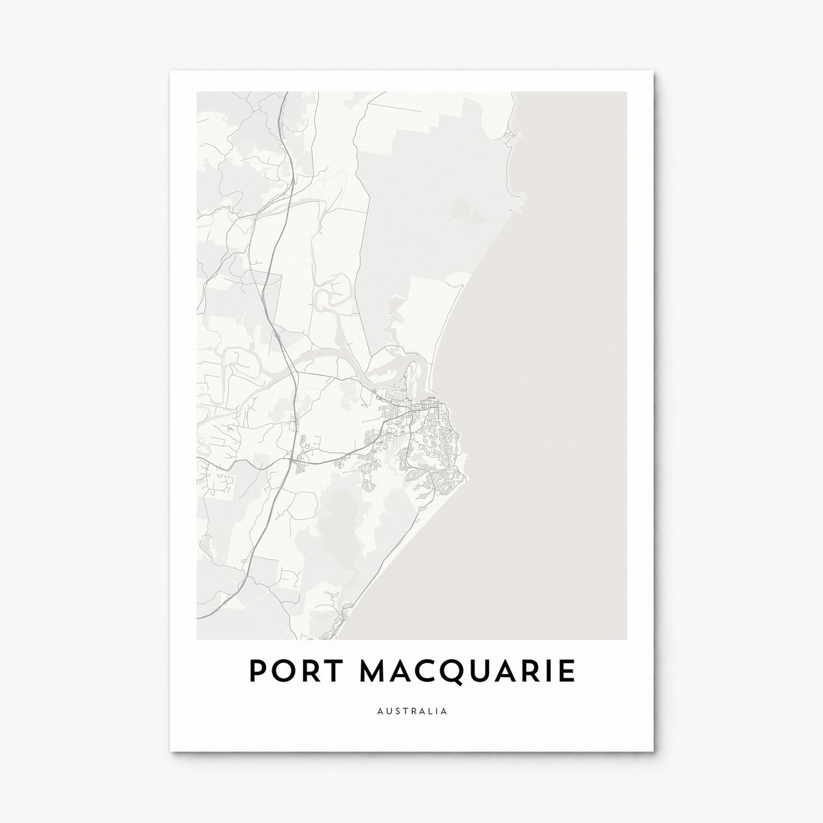 Port Macquarie Map Poster, print only (unframed)