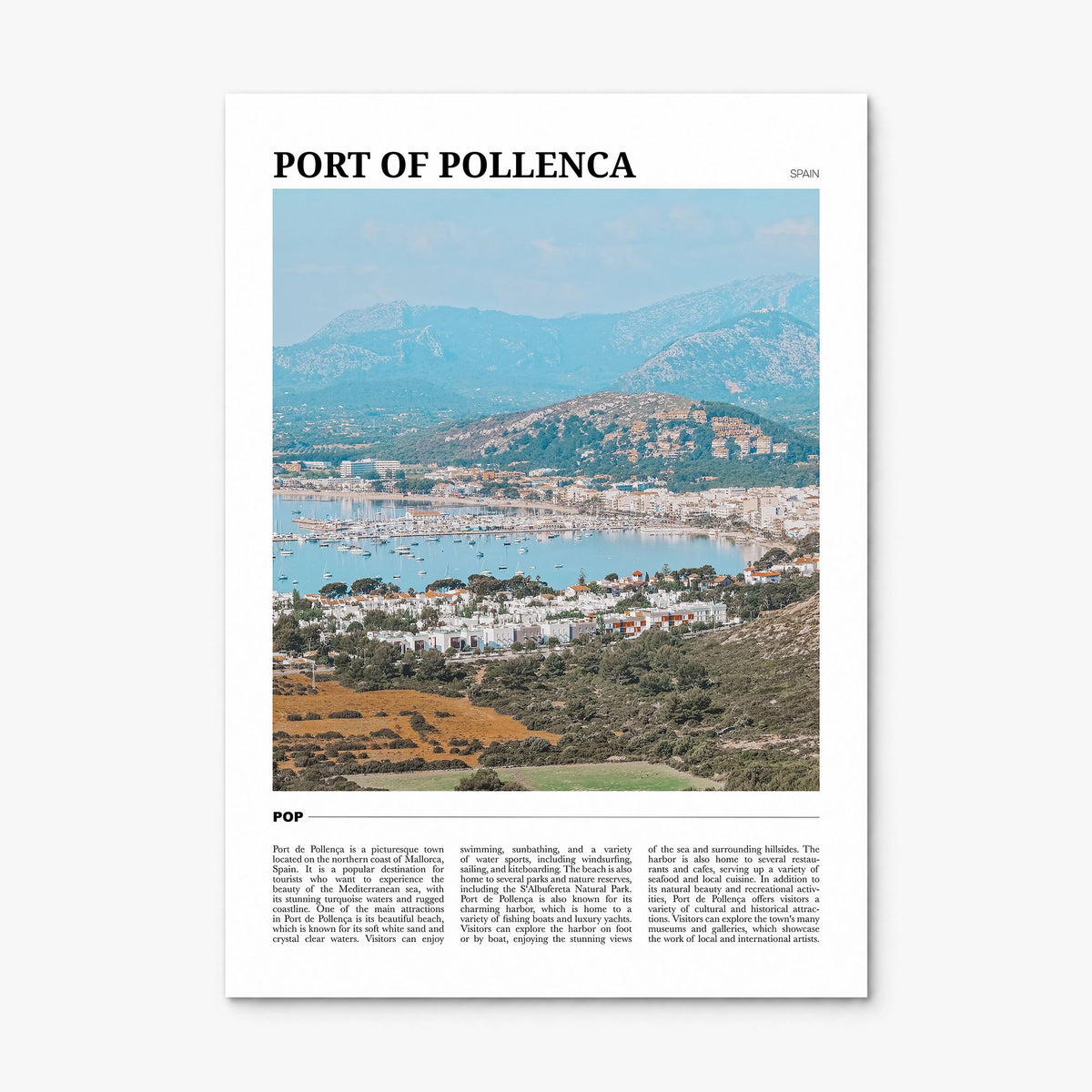 Port of Pollenca Travel Poster, print only (unframed)