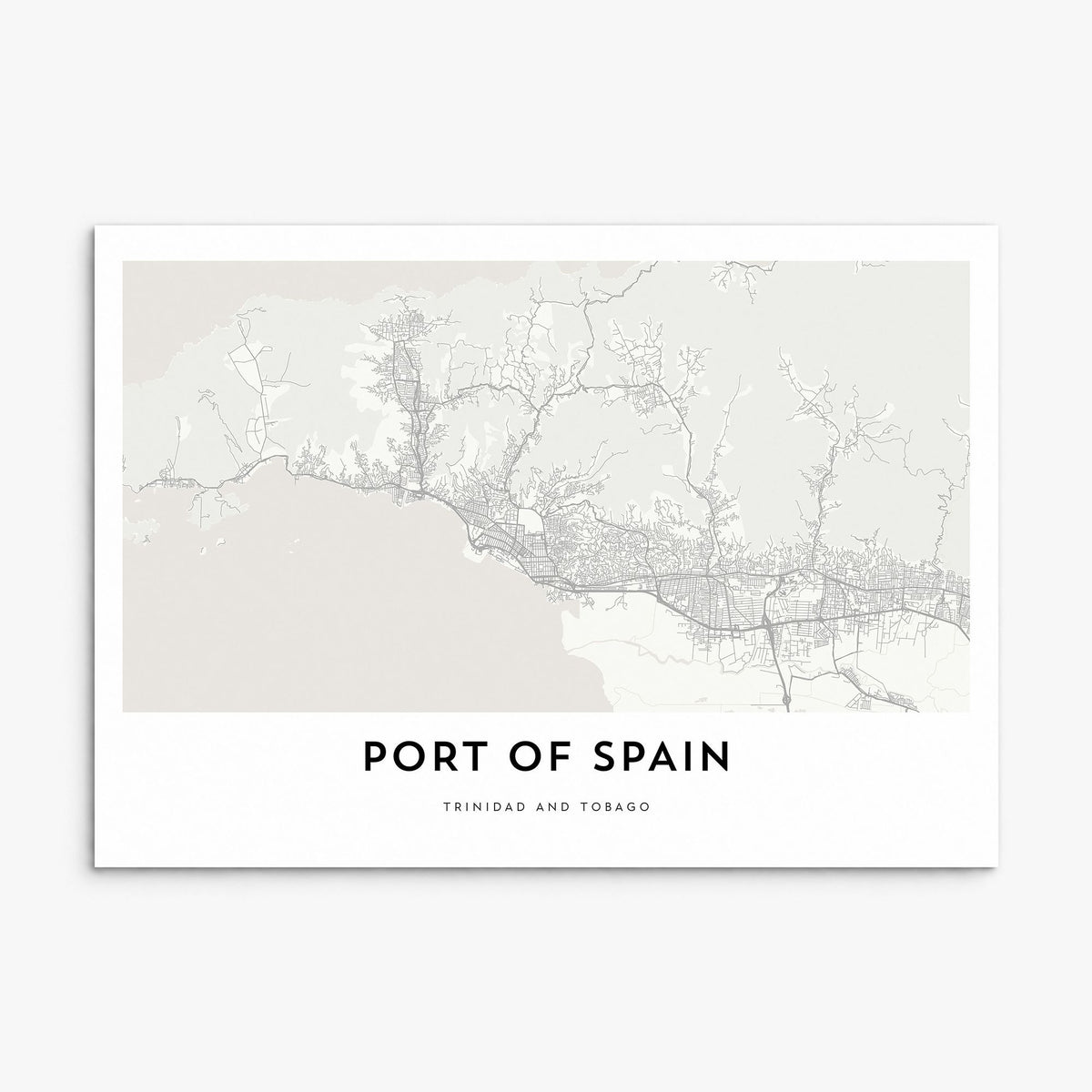 Port of Spain Map Poster, print only (unframed)