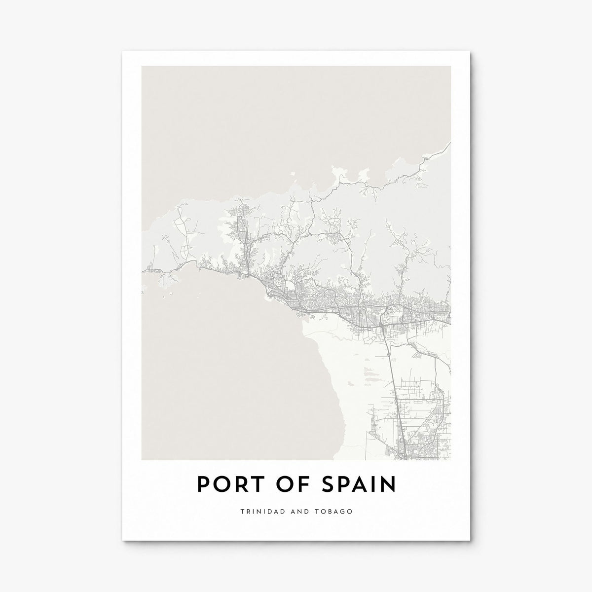 Port of Spain Map Poster, print only (unframed)