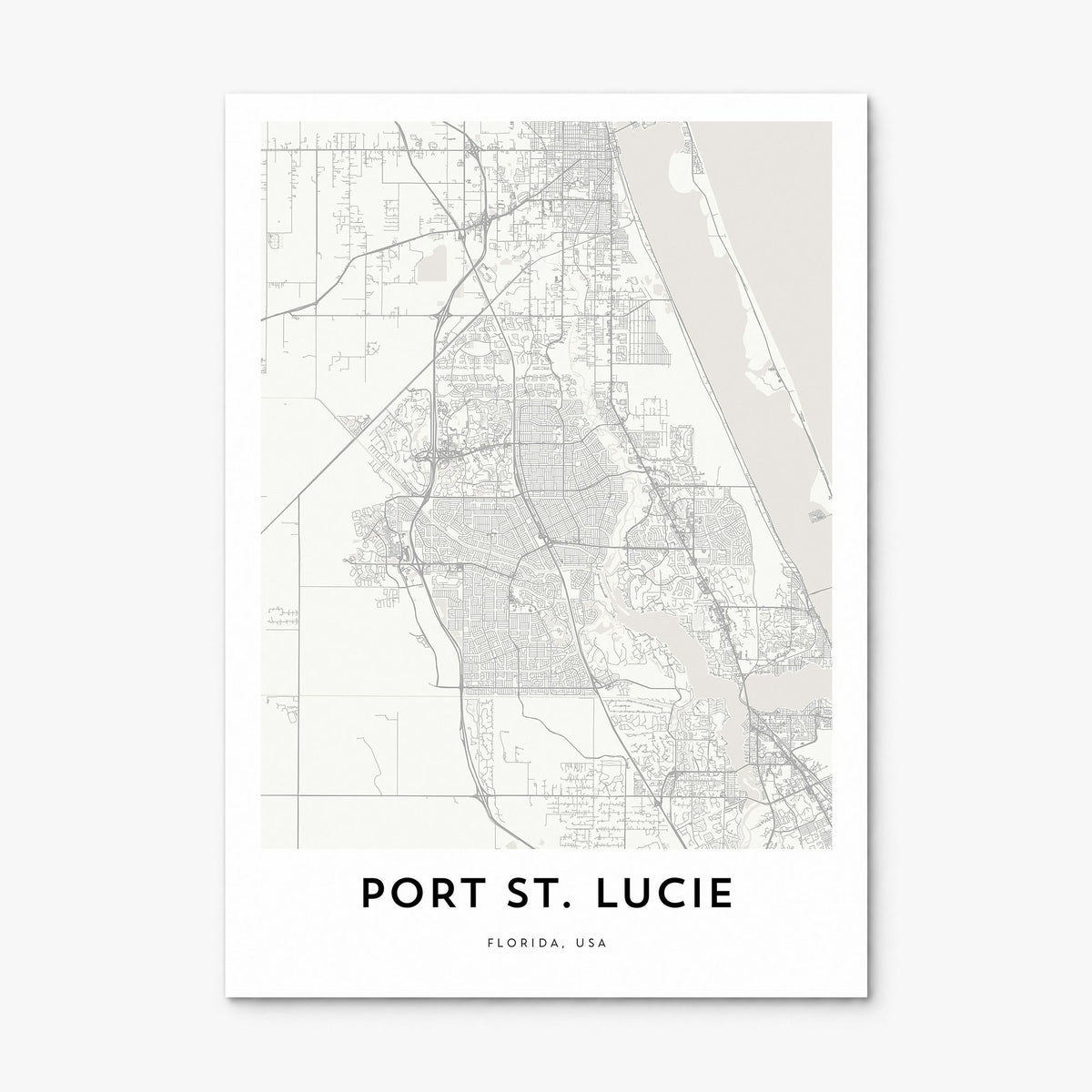 Port St. Lucie Map Poster, print only (unframed)