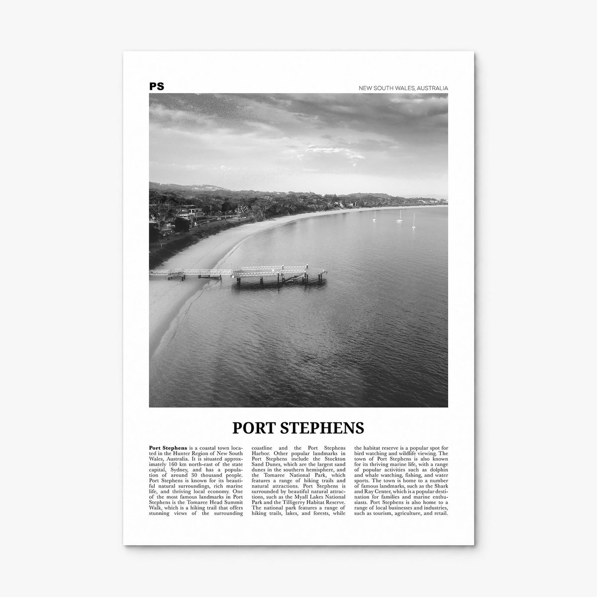 Port Stephens Newspaper Poster, print only (unframed)