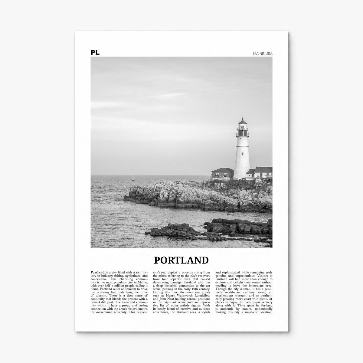 Portland, Maine Newspaper Poster, print only (unframed)