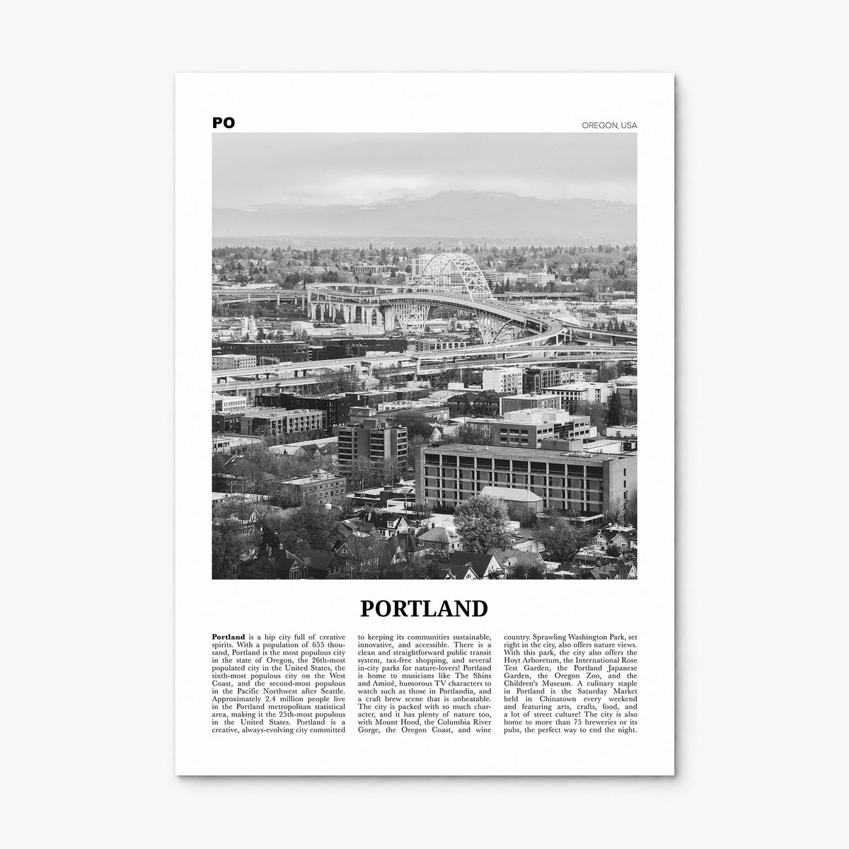 Portland, Oregon Newspaper No 2 Poster, print only (unframed)