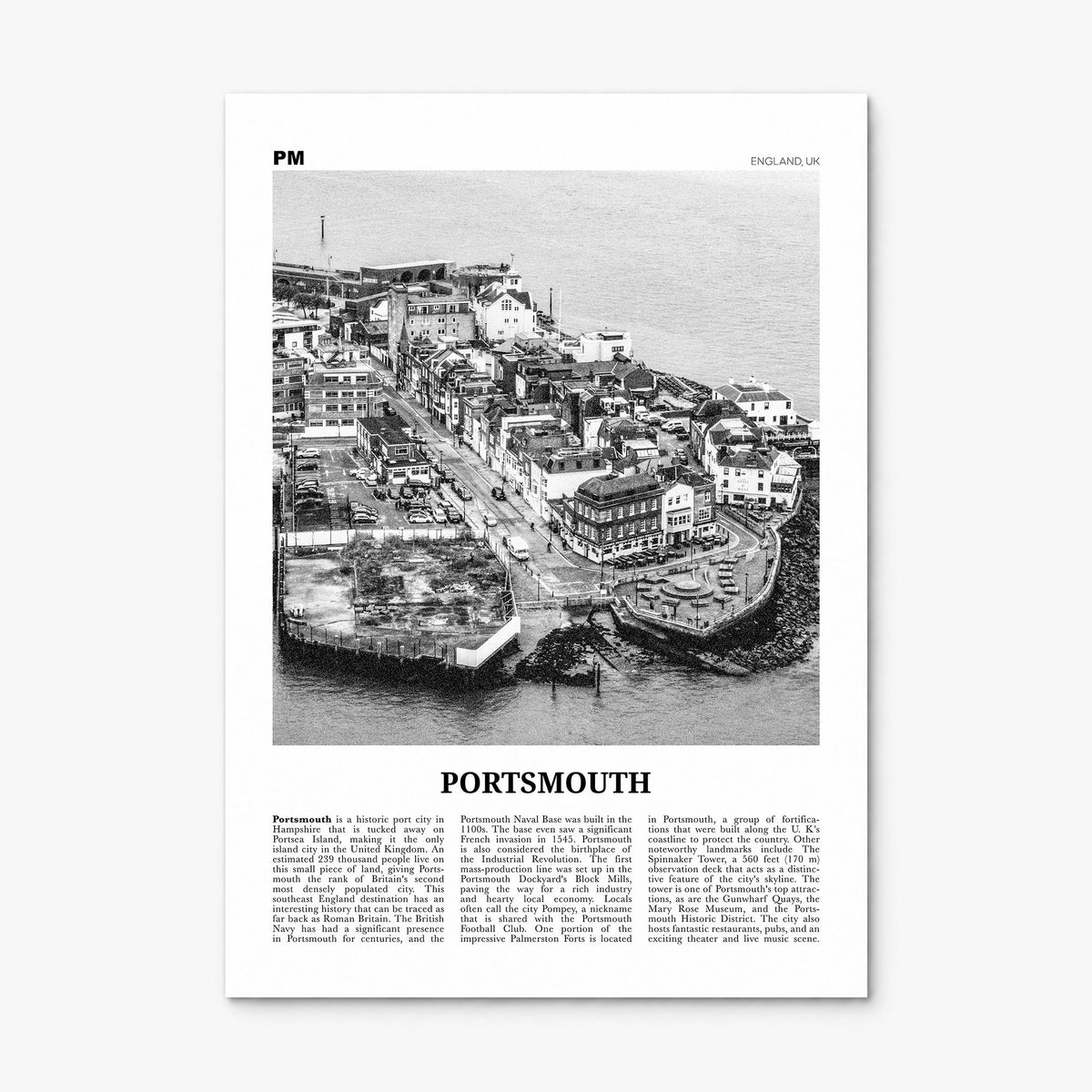 Portsmouth, England Newspaper No 1 Poster, print only (unframed)