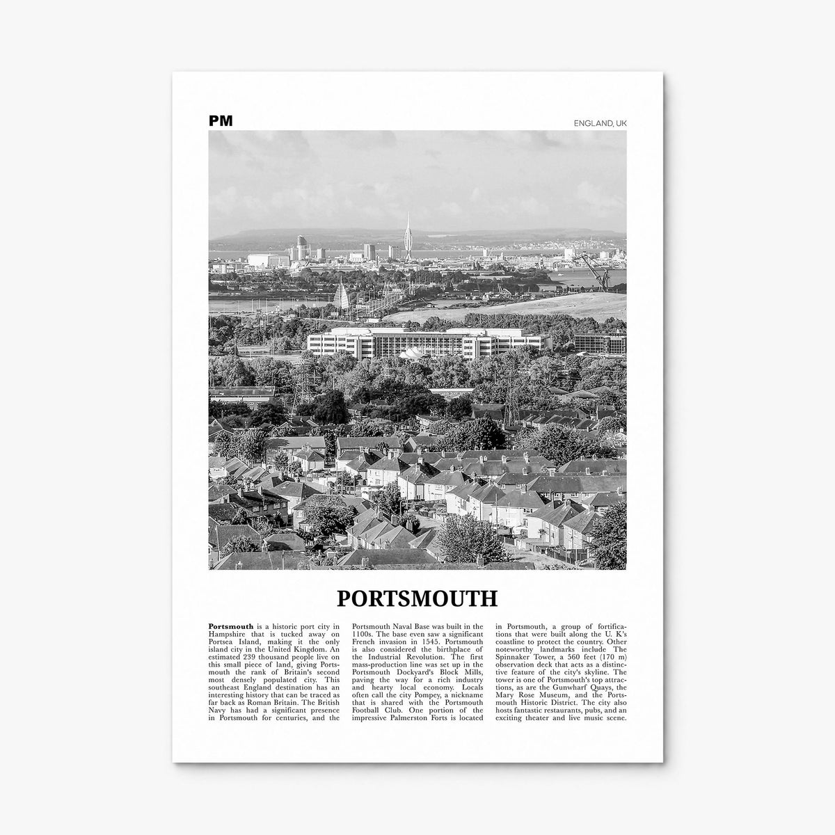 Portsmouth, England Newspaper No 2 Poster, print only (unframed)