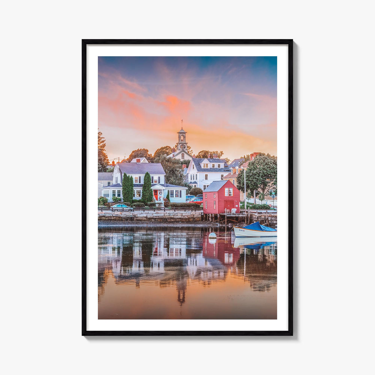 Portsmouth, New Hampshire colorful photo poster of New Hampshire, USA – vertical wall art, unframed print shown in interior m