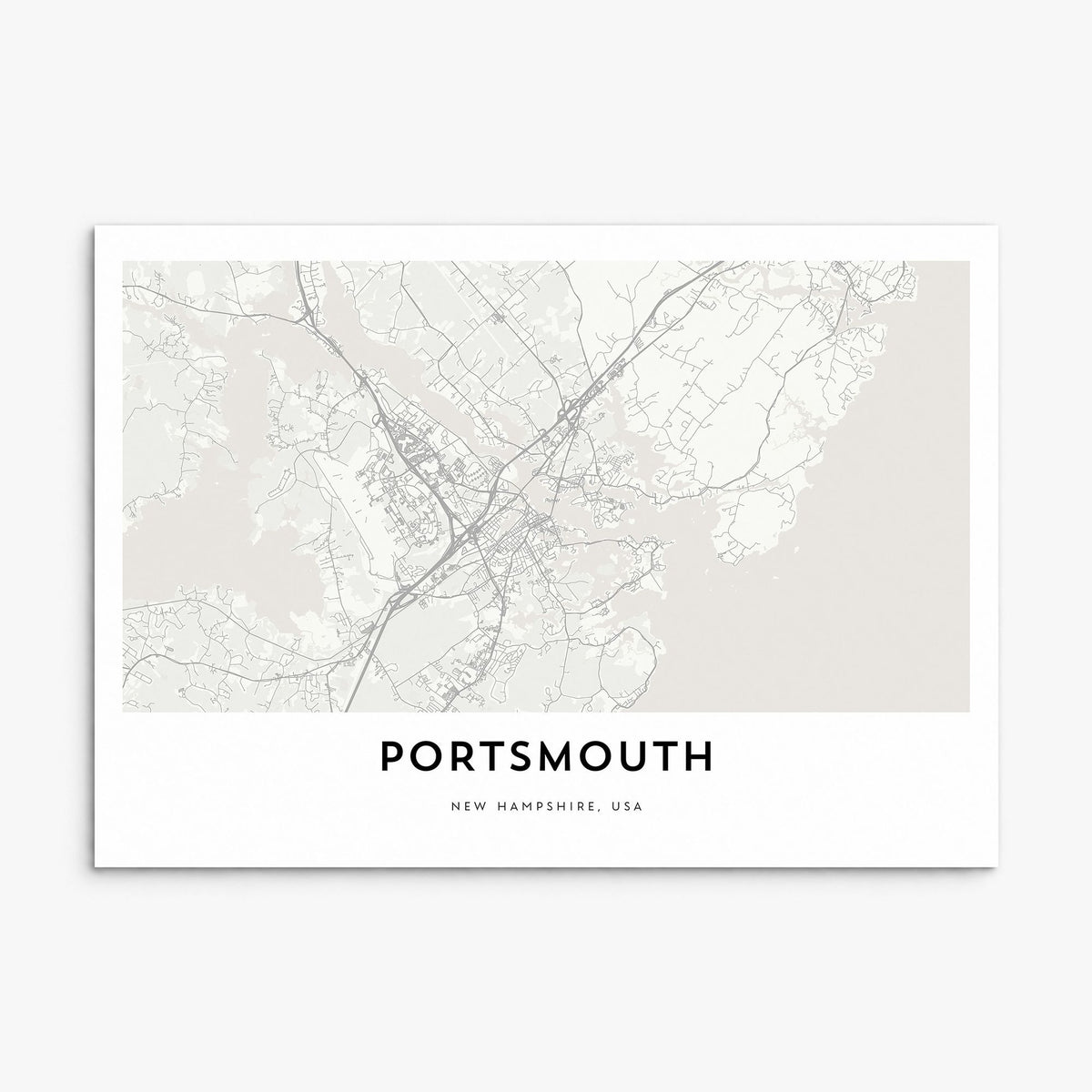 Portsmouth, New Hampshire Map Poster, print only (unframed)