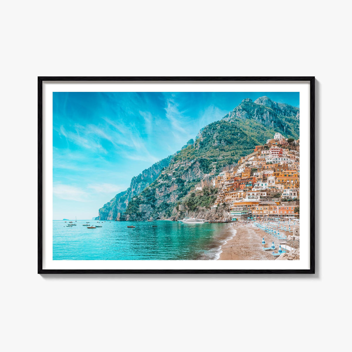 Positano colorful photo poster of Italy – horizontal wall art, unframed print shown in interior mockup