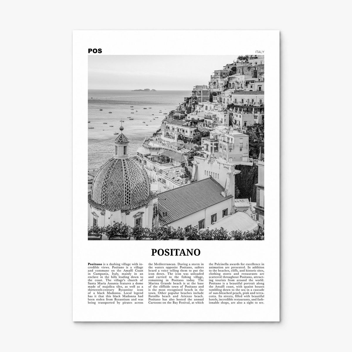 Positano Newspaper No 1 Poster, print only (unframed)
